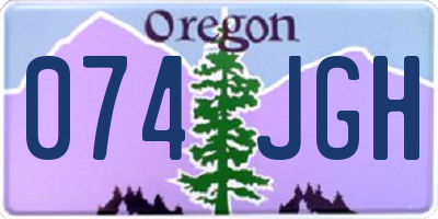 OR license plate 074JGH