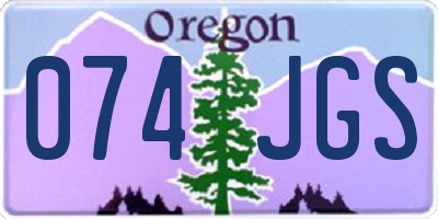 OR license plate 074JGS