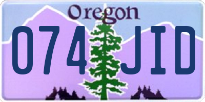 OR license plate 074JID