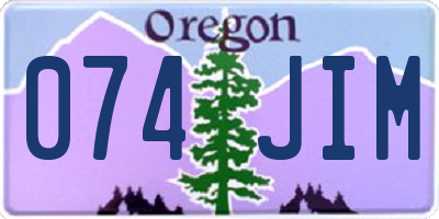 OR license plate 074JIM