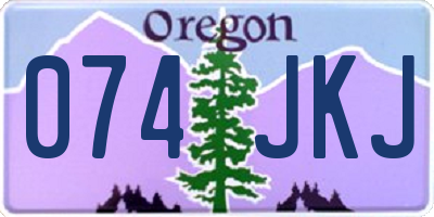 OR license plate 074JKJ