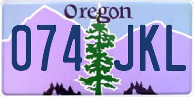 OR license plate 074JKL