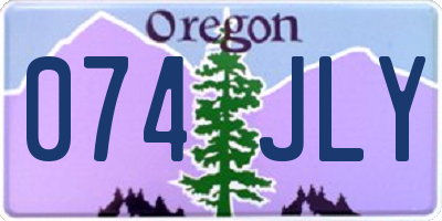 OR license plate 074JLY