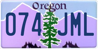 OR license plate 074JML