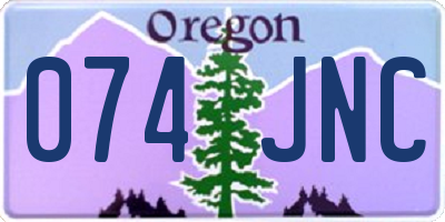 OR license plate 074JNC