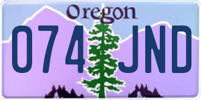 OR license plate 074JND