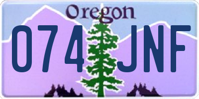 OR license plate 074JNF