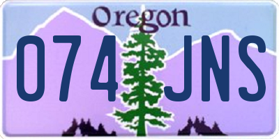 OR license plate 074JNS