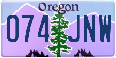 OR license plate 074JNW