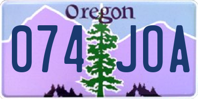 OR license plate 074JOA