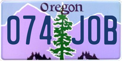 OR license plate 074JOB