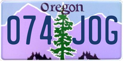 OR license plate 074JOG