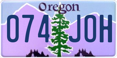 OR license plate 074JOH