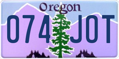 OR license plate 074JOT
