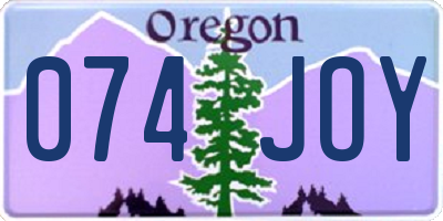 OR license plate 074JOY