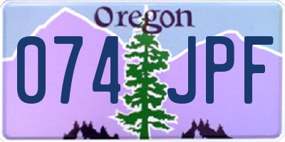 OR license plate 074JPF