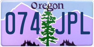 OR license plate 074JPL