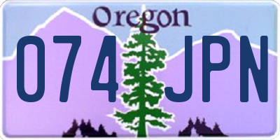 OR license plate 074JPN