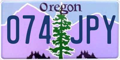 OR license plate 074JPY