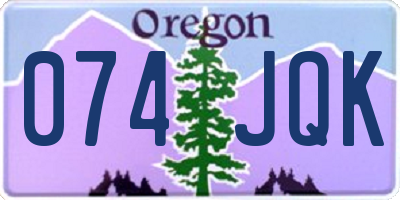 OR license plate 074JQK