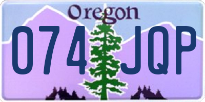 OR license plate 074JQP