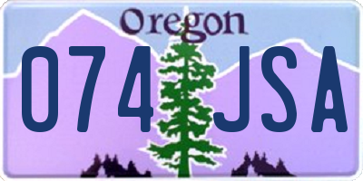 OR license plate 074JSA