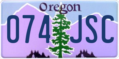 OR license plate 074JSC