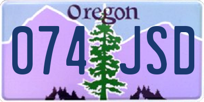 OR license plate 074JSD