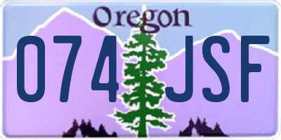 OR license plate 074JSF