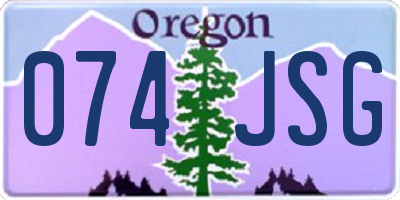 OR license plate 074JSG