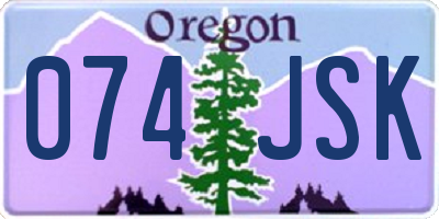 OR license plate 074JSK