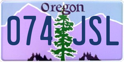 OR license plate 074JSL