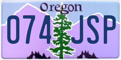OR license plate 074JSP