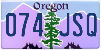 OR license plate 074JSQ