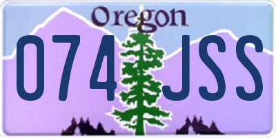 OR license plate 074JSS