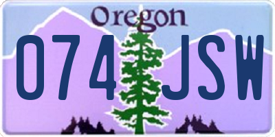 OR license plate 074JSW