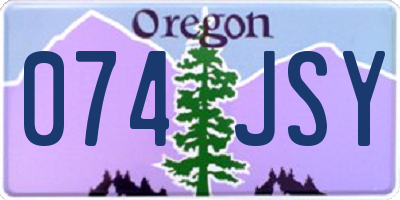 OR license plate 074JSY