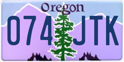 OR license plate 074JTK