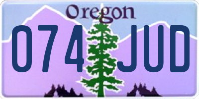 OR license plate 074JUD