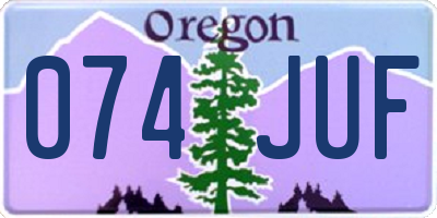 OR license plate 074JUF