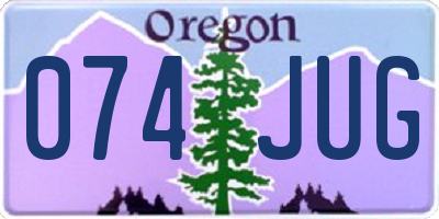 OR license plate 074JUG