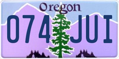 OR license plate 074JUI
