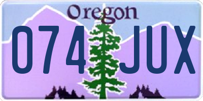 OR license plate 074JUX