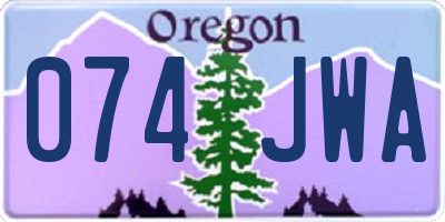 OR license plate 074JWA
