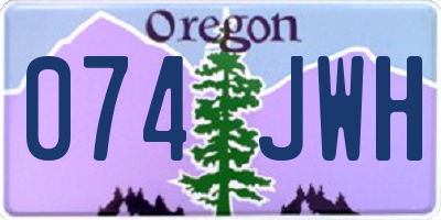 OR license plate 074JWH