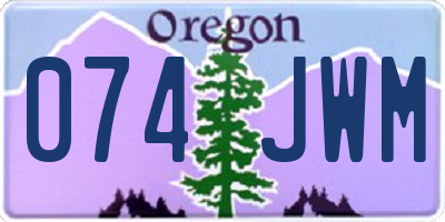OR license plate 074JWM