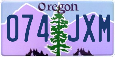 OR license plate 074JXM