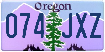 OR license plate 074JXZ