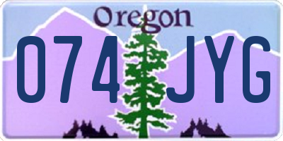 OR license plate 074JYG