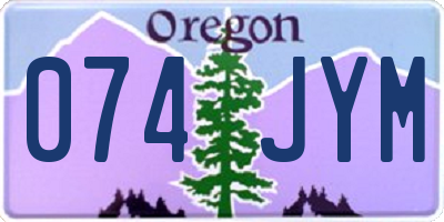 OR license plate 074JYM